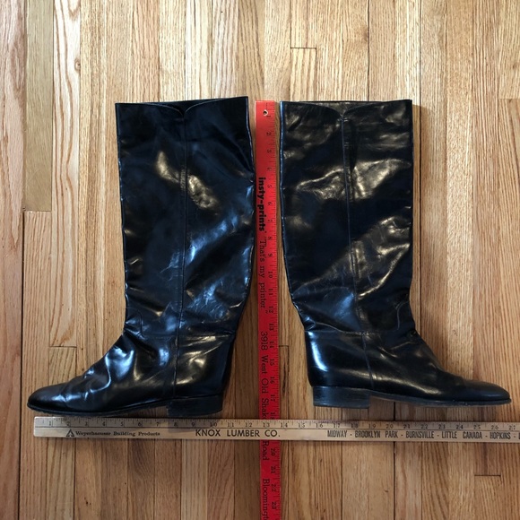 EUC Vintage Italian Black Leather Riding Boots 10M - Picture 11 of 14